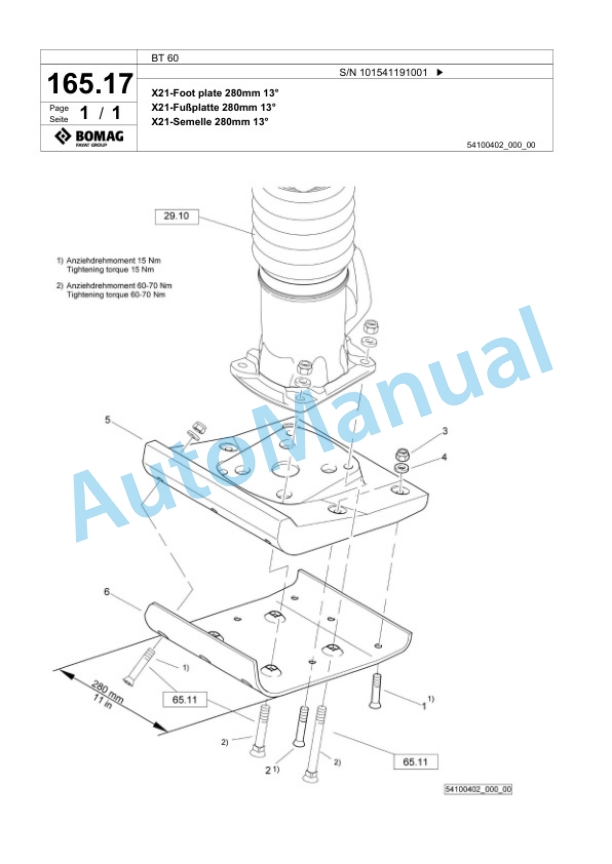 Bomag BT 60 Vibratory Tamper Spare Parts Catalogue 00826853 5 Bomag BT 60 Vibratory Tamper Spare Parts Catalogue 00826853-5