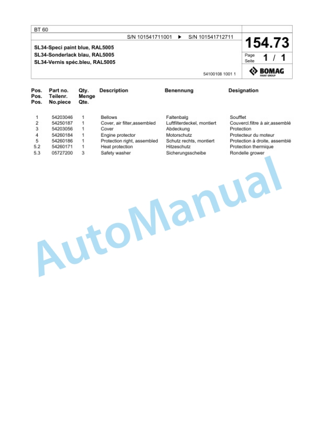 Bomag BT 60 Vibratory Tamper Spare Parts Catalogue 00826879 4 Bomag BT 60 Vibratory Tamper Spare Parts Catalogue 00826879-4
