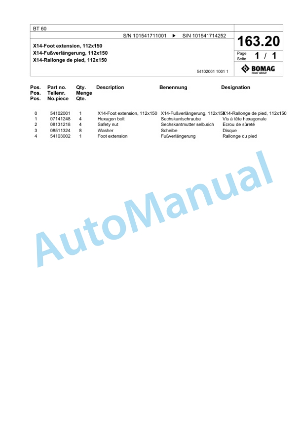 Bomag BT 60 Vibratory Tamper Spare Parts Catalogue 00826879 5 Bomag BT 60 Vibratory Tamper Spare Parts Catalogue 00826879-5