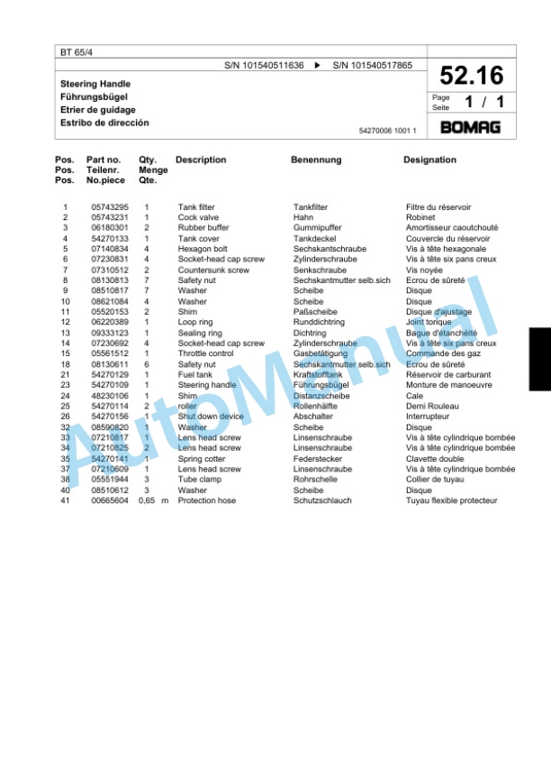 Bomag BT 65-4 Vibratory Tamper Spare Parts Catalogue 00818199 2 Bomag BT 65-4 Vibratory Tamper Spare Parts Catalogue 00818199-2