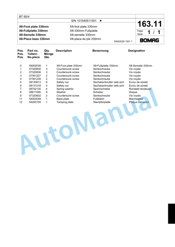 Bomag BT 65-4 Vibratory Tamper Spare Parts Catalogue 00818199 5 Bomag BT 65-4 Vibratory Tamper Spare Parts Catalogue 00818199-5