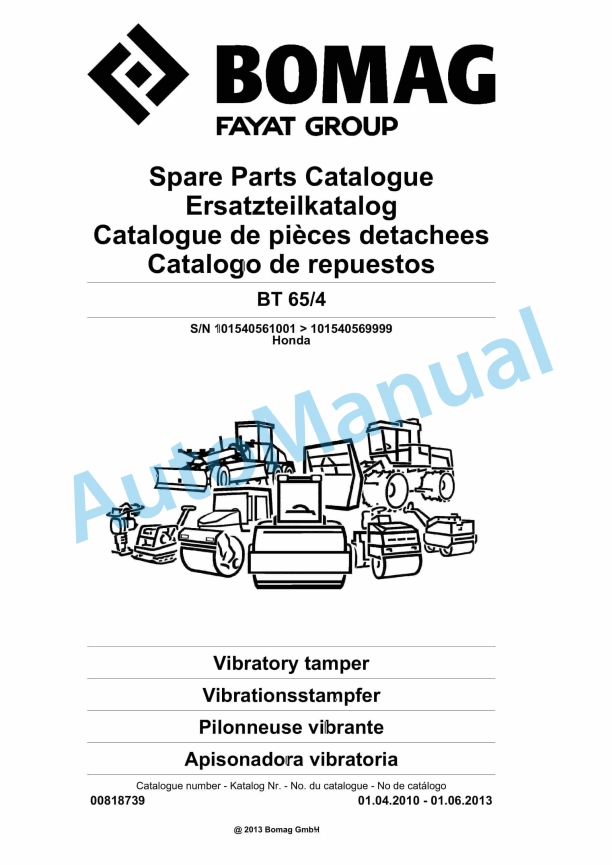 Bomag BT 65-4 Vibratory Tamper Spare Parts Catalogue 00818739 1 Bomag BT 65-4 Vibratory Tamper Spare Parts Catalogue 00818739
