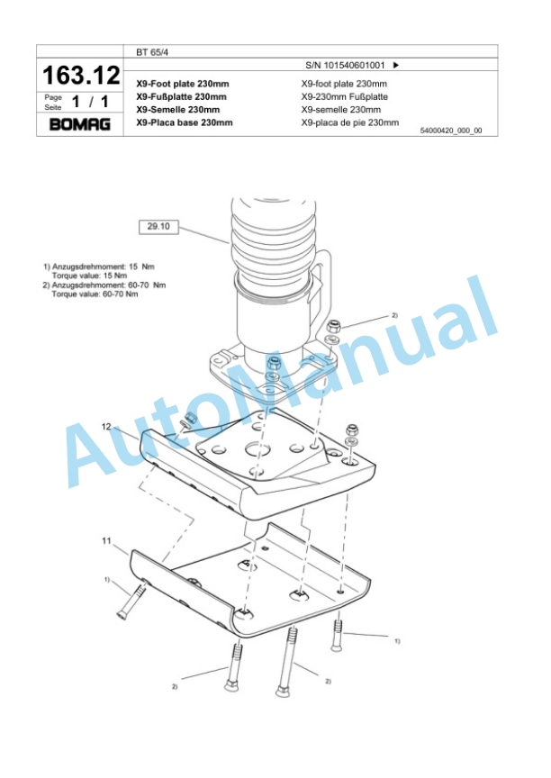 Bomag BT 65-4 Vibratory Tamper Spare Parts Catalogue 00824343-5