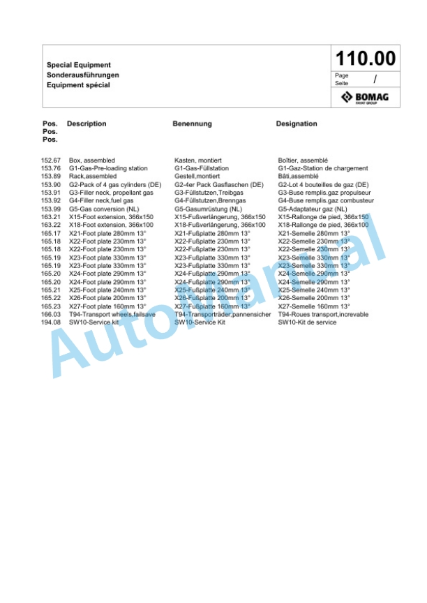 Bomag BT 65 G Vibratory Tamper Spare Parts Catalogue 00824893-3