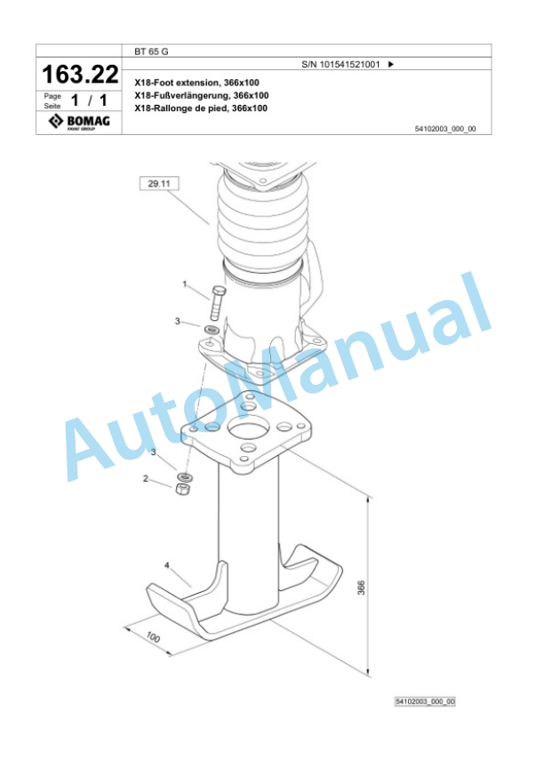 Bomag BT 65 G Vibratory Tamper Spare Parts Catalogue 00825409-5