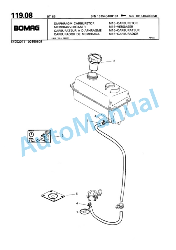 Bomag BT 65 Vibratory Tamper Spare Parts Catalogue 00813230 4 Bomag BT 65 Vibratory Tamper Spare Parts Catalogue 00813230-4