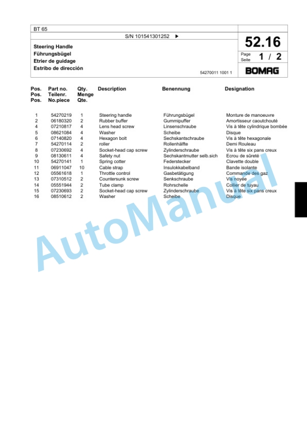 Bomag BT 65 Vibratory Tamper Spare Parts Catalogue 00818675 2 Bomag BT 65 Vibratory Tamper Spare Parts Catalogue 00818675-2