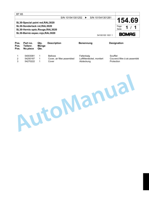 Bomag BT 65 Vibratory Tamper Spare Parts Catalogue 00818675 4 Bomag BT 65 Vibratory Tamper Spare Parts Catalogue 00818675-4
