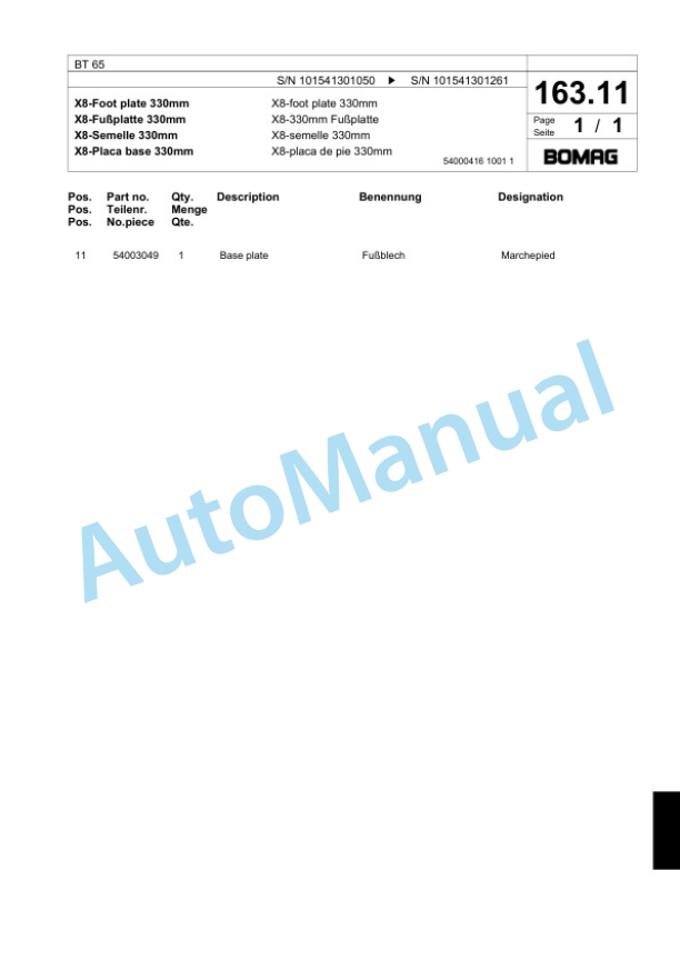 Bomag BT 65 Vibratory Tamper Spare Parts Catalogue 00818675 5 Bomag BT 65 Vibratory Tamper Spare Parts Catalogue 00818675-5