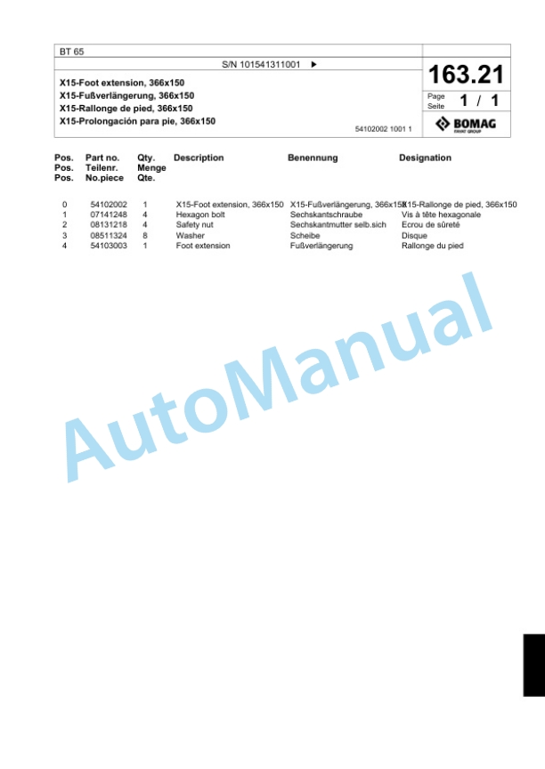 Bomag BT 65 Vibratory Tamper Spare Parts Catalogue 00824403 5 Bomag BT 65 Vibratory Tamper Spare Parts Catalogue 00824403-5