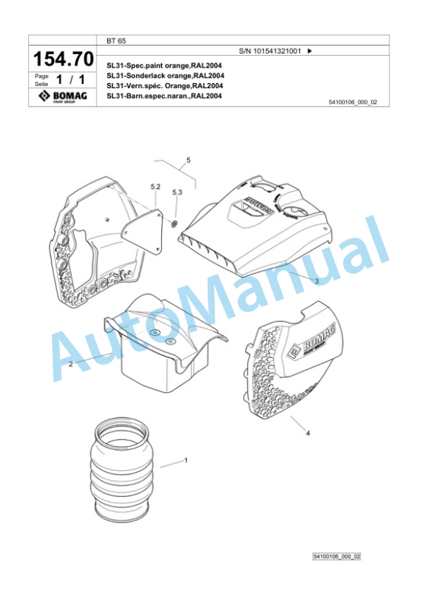 Bomag BT 65 Vibratory Tamper Spare Parts Catalogue 00824637 4 Bomag BT 65 Vibratory Tamper Spare Parts Catalogue 00824637-4