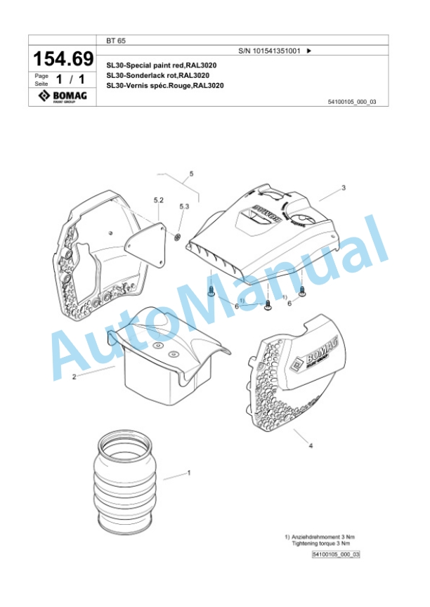 Bomag BT 65 Vibratory Tamper Spare Parts Catalogue 00825213 3 Bomag BT 65 Vibratory Tamper Spare Parts Catalogue 00825213-3
