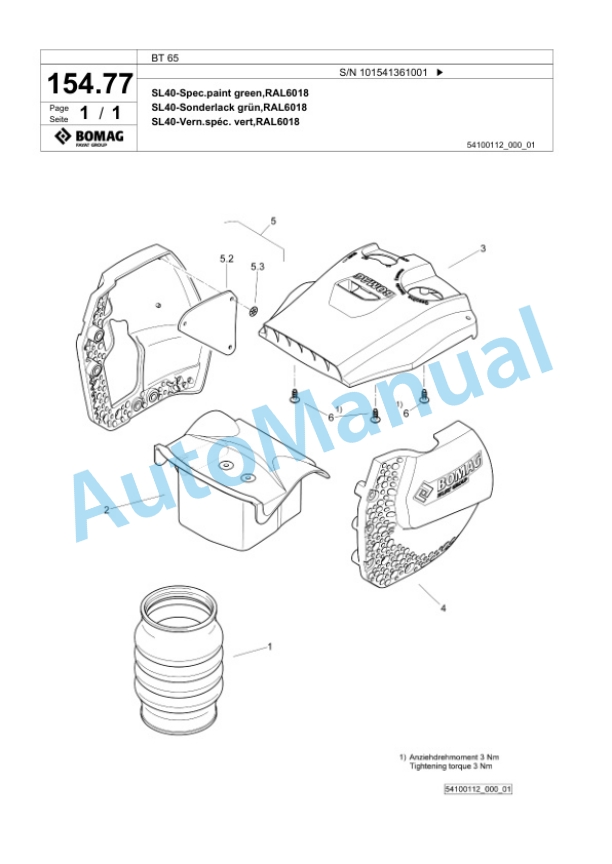Bomag BT 65 Vibratory Tamper Spare Parts Catalogue 00825403 4 Bomag BT 65 Vibratory Tamper Spare Parts Catalogue 00825403-4