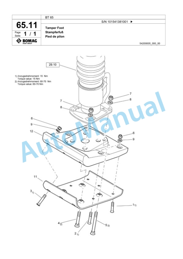 Bomag BT 65 Vibratory Tamper Spare Parts Catalogue 00825581 2 Bomag BT 65 Vibratory Tamper Spare Parts Catalogue 00825581-2