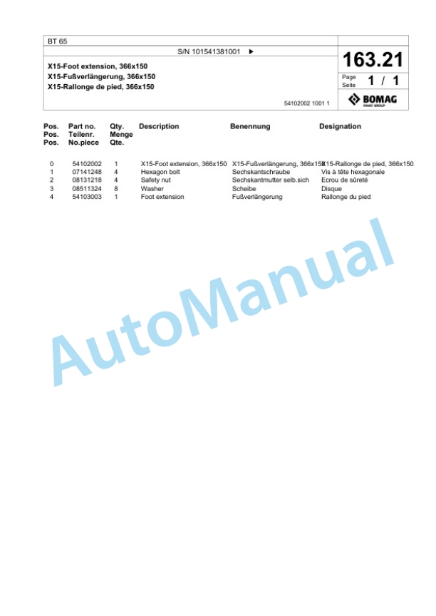 Bomag BT 65 Vibratory Tamper Spare Parts Catalogue 00825581 5 Bomag BT 65 Vibratory Tamper Spare Parts Catalogue 00825581-5