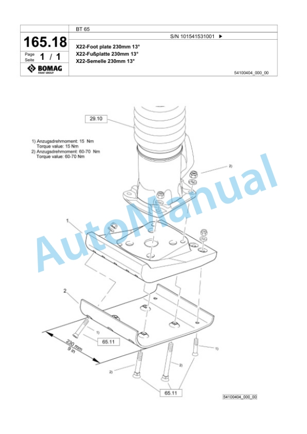 Bomag BT 65 Vibratory Tamper Spare Parts Catalogue 00826833 5 Bomag BT 65 Vibratory Tamper Spare Parts Catalogue 00826833-5