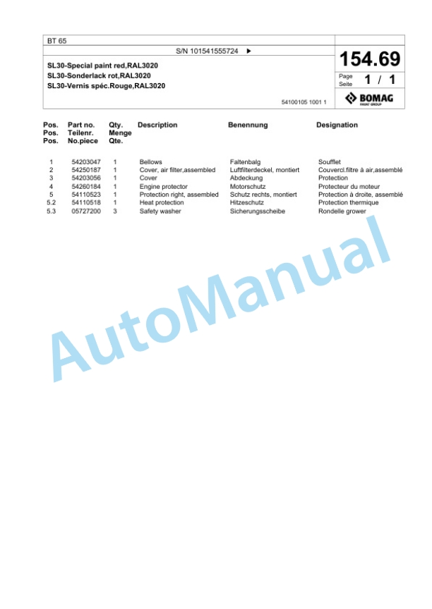 Bomag BT 65 Vibratory Tamper Spare Parts Catalogue 00826883 3 Bomag BT 65 Vibratory Tamper Spare Parts Catalogue 00826883-3
