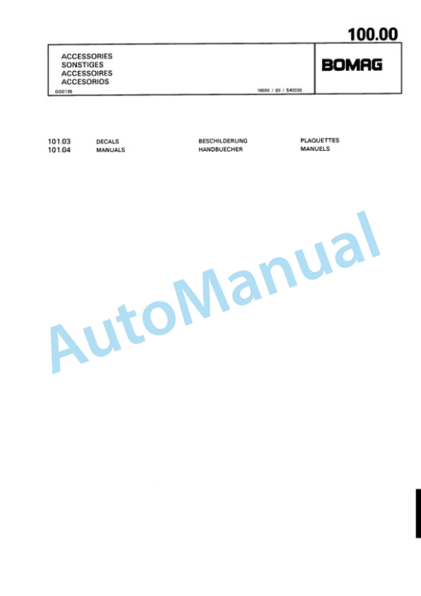 Bomag BT 75 Vibratory Tamper Spare Parts Catalogue 00813236 5 Bomag BT 75 Vibratory Tamper Spare Parts Catalogue 00813236-5