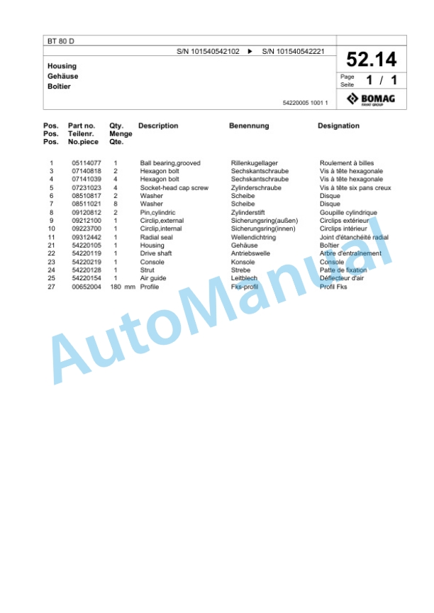 Bomag BT 80 D Vibratory Tamper Spare Parts Catalogue 00818735 2 Bomag BT 80 D Vibratory Tamper Spare Parts Catalogue 00818735-2