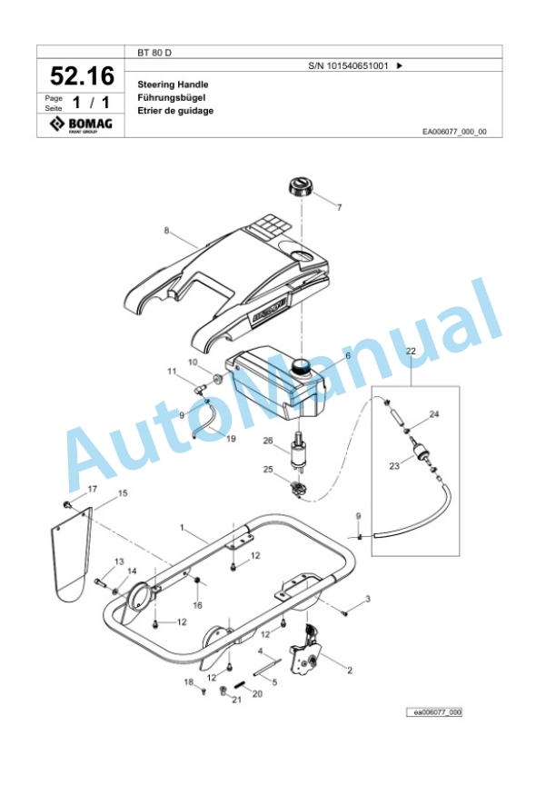 Bomag BT 80 D Vibratory Tamper Spare Parts Catalogue 00826641 3 Bomag BT 80 D Vibratory Tamper Spare Parts Catalogue 00826641-3