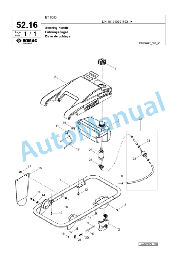 Bomag BT 80 D Vibratory Tamper Spare Parts Catalogue 00826823 3 Bomag BT 80 D Vibratory Tamper Spare Parts Catalogue 00826823-3