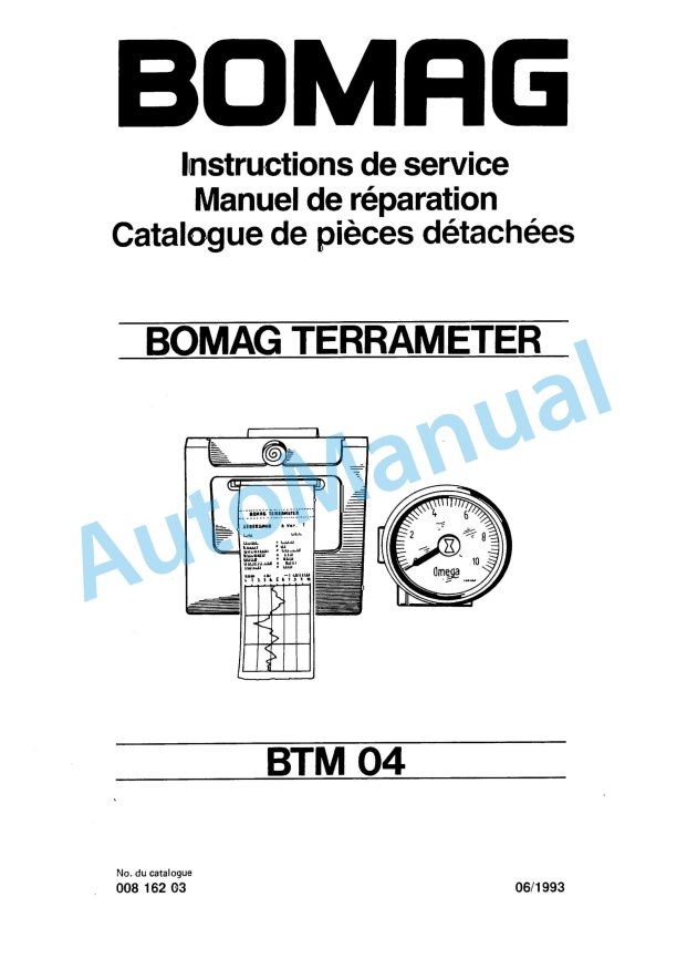 Bomag BTM 04 Terra Meter Spare Parts Catalogue 00816203 FR 1 Bomag BTM 04 Terra Meter Spare Parts Catalogue 00816203 FR