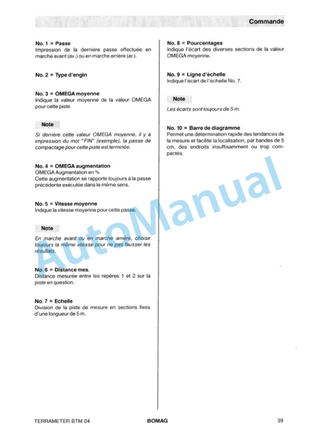 Bomag BTM 04 Terra Meter Spare Parts Catalogue 00816203 FR 2 Bomag BTM 04 Terra Meter Spare Parts Catalogue 00816203 FR-2