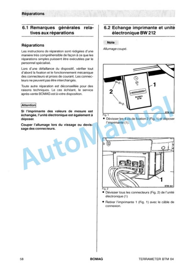 Bomag BTM 04 Terra Meter Spare Parts Catalogue 00816203 FR 4 Bomag BTM 04 Terra Meter Spare Parts Catalogue 00816203 FR-4