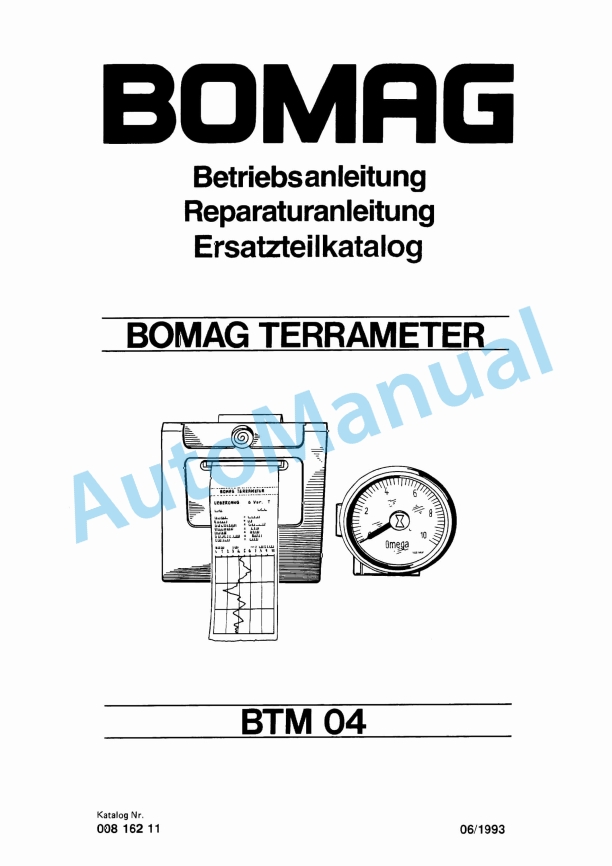 Bomag BTM 04 Terra Meter Spare Parts Catalogue 00816211 GE 1 Bomag BTM 04 Terra Meter Spare Parts Catalogue 00816211 GE