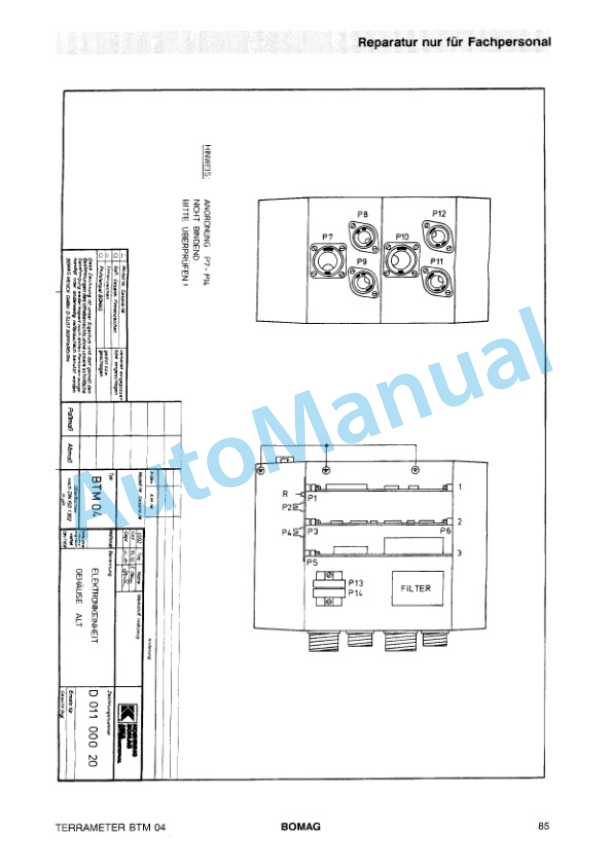 Bomag BTM 04 Terra Meter Spare Parts Catalogue 00816211 GE 3 Bomag BTM 04 Terra Meter Spare Parts Catalogue 00816211 GE-3