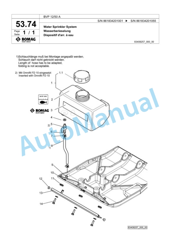 Bomag BVP 12-50 A Vibratory Plate Compactor Spare Parts Catalogue 00825145 3 Bomag BVP 12-50 A Vibratory Plate Compactor Spare Parts Catalogue 00825145-3