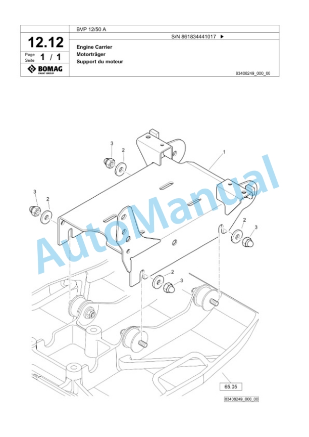 Bomag BVP 12-50 A Vibratory Plate Compactor Spare Parts Catalogue 00825471 2 Bomag BVP 12-50 A Vibratory Plate Compactor Spare Parts Catalogue 00825471-2