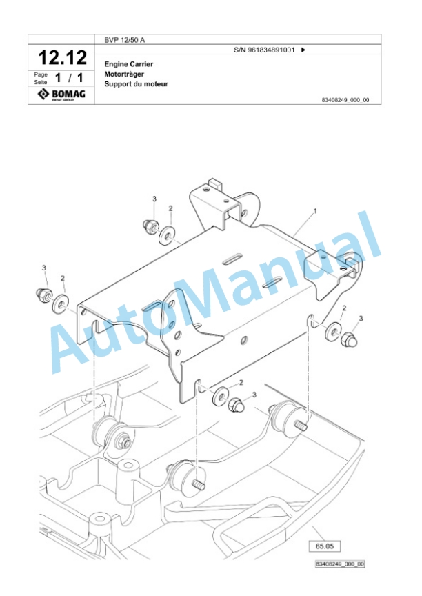 Bomag BVP 12-50 A Vibratory Plate Compactor Spare Parts Catalogue 00826997 2 Bomag BVP 12-50 A Vibratory Plate Compactor Spare Parts Catalogue 00826997-2