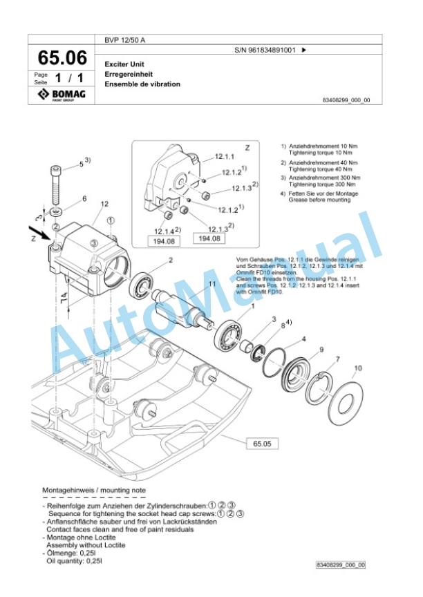 Bomag BVP 12-50 A Vibratory Plate Compactor Spare Parts Catalogue 00826997 5 Bomag BVP 12-50 A Vibratory Plate Compactor Spare Parts Catalogue 00826997-5