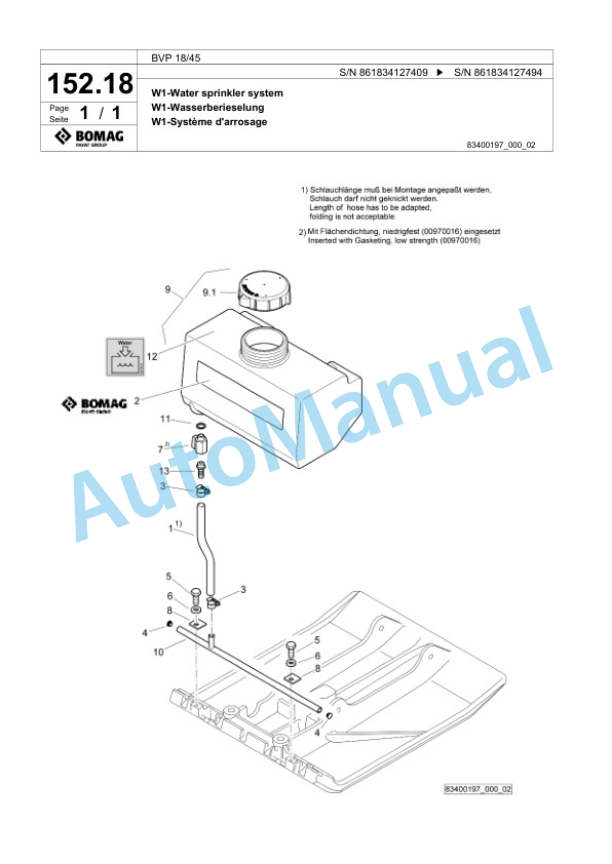 Bomag BVP 18-45 Vibratory Plate Compactor Spare Parts Catalogue 00824613 5 Bomag BVP 18-45 Vibratory Plate Compactor Spare Parts Catalogue 00824613-5