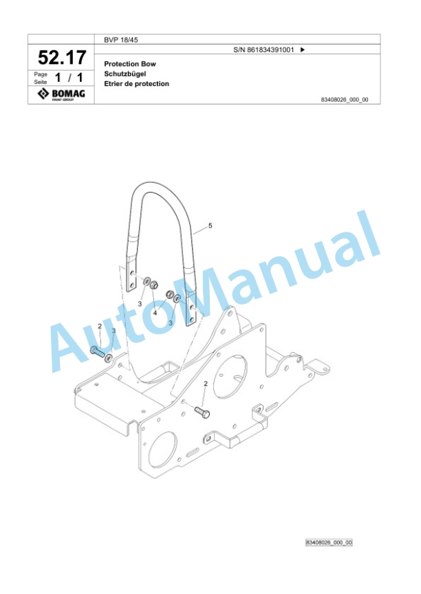 Bomag BVP 18-45 Vibratory Plate Compactor Spare Parts Catalogue 00825321 2 Bomag BVP 18-45 Vibratory Plate Compactor Spare Parts Catalogue 00825321-2