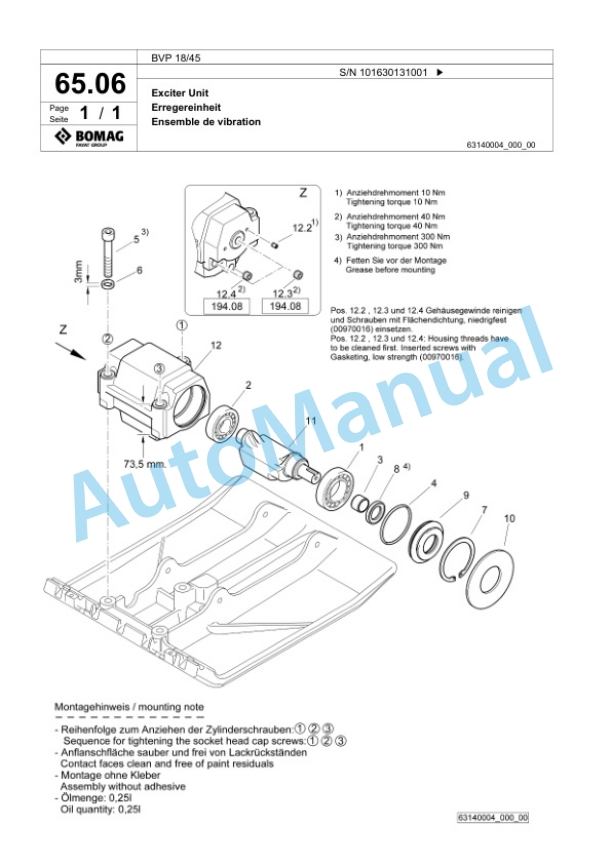 Bomag BVP 18-45 Vibratory Plate Compactor Spare Parts Catalogue 00825953 3 Bomag BVP 18-45 Vibratory Plate Compactor Spare Parts Catalogue 00825953-3