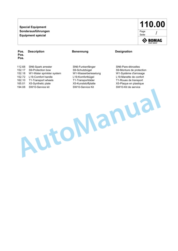 Bomag BVP 18-45 Vibratory Plate Compactor Spare Parts Catalogue 00825953 5 Bomag BVP 18-45 Vibratory Plate Compactor Spare Parts Catalogue 00825953-5