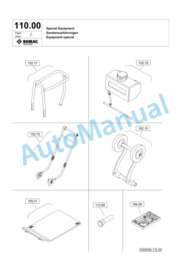 Bomag BVP 18-45 Vibratory Plate Compactor Spare Parts Catalogue 00826203-4