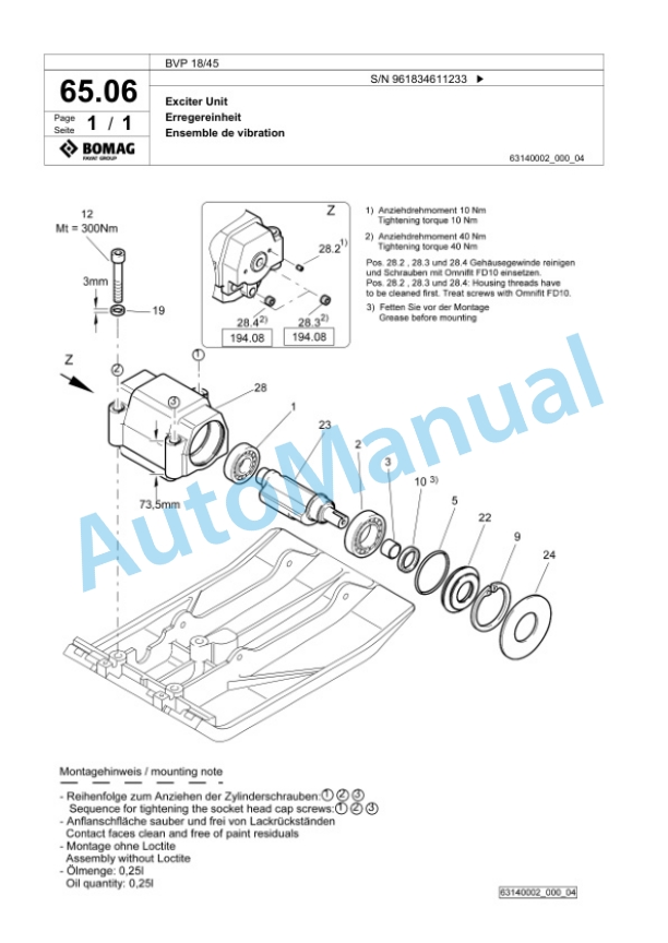 Bomag BVP 18-45 Vibratory Plate Compactor Spare Parts Catalogue 00826355 3 Bomag BVP 18-45 Vibratory Plate Compactor Spare Parts Catalogue 00826355-3