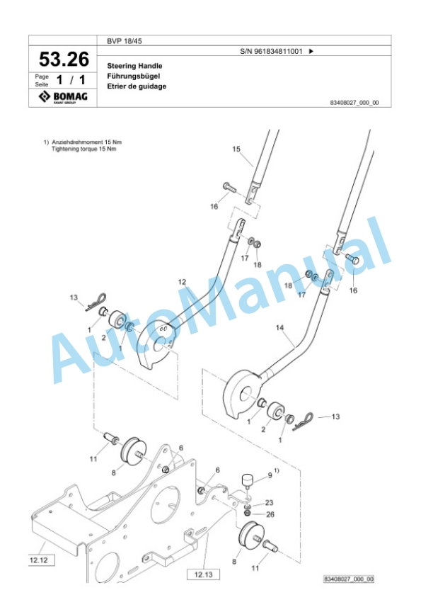 Bomag BVP 18-45 Vibratory Plate Compactor Spare Parts Catalogue 00826629 2 Bomag BVP 18-45 Vibratory Plate Compactor Spare Parts Catalogue 00826629-2