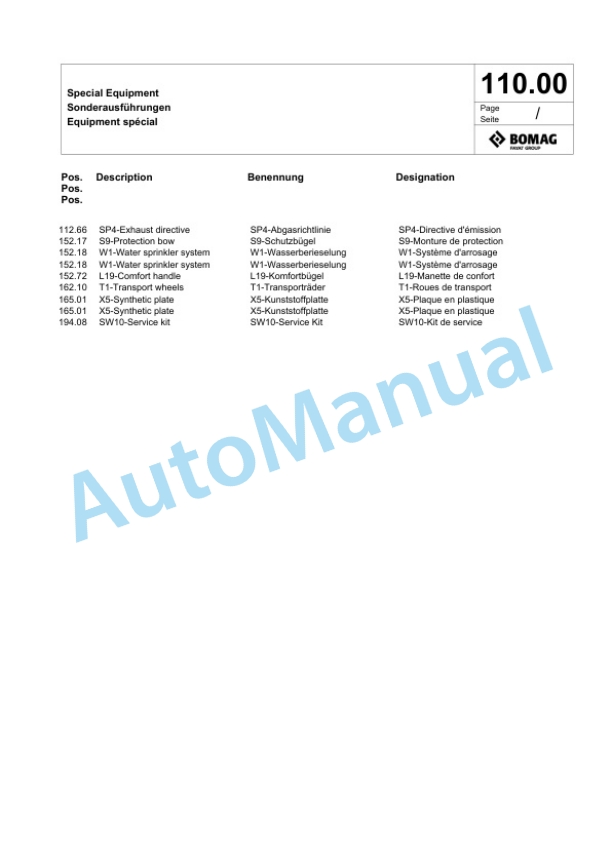 Bomag BVP 18-45 Vibratory Plate Compactor Spare Parts Catalogue 00826629 4 Bomag BVP 18-45 Vibratory Plate Compactor Spare Parts Catalogue 00826629-4