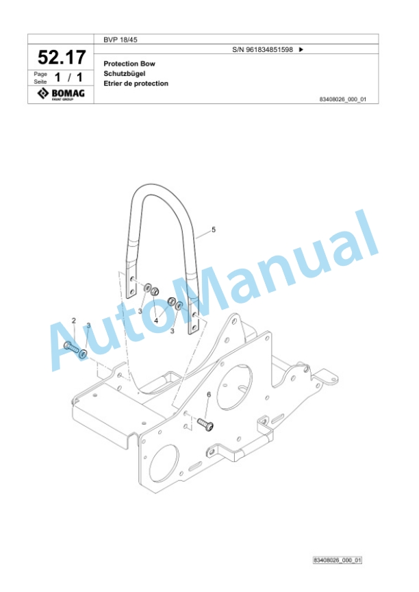 Bomag BVP 18-45 Vibratory Plate Compactor Spare Parts Catalogue 00826811 2 Bomag BVP 18-45 Vibratory Plate Compactor Spare Parts Catalogue 00826811-2