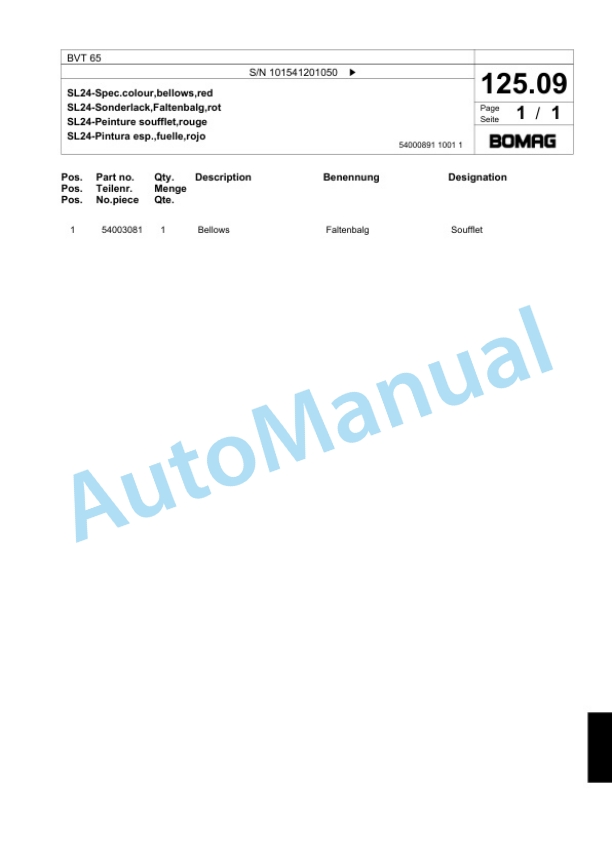 Bomag BVT 65 Vibratory Tamper Spare Parts Catalogue 00818677 4 Bomag BVT 65 Vibratory Tamper Spare Parts Catalogue 00818677-4