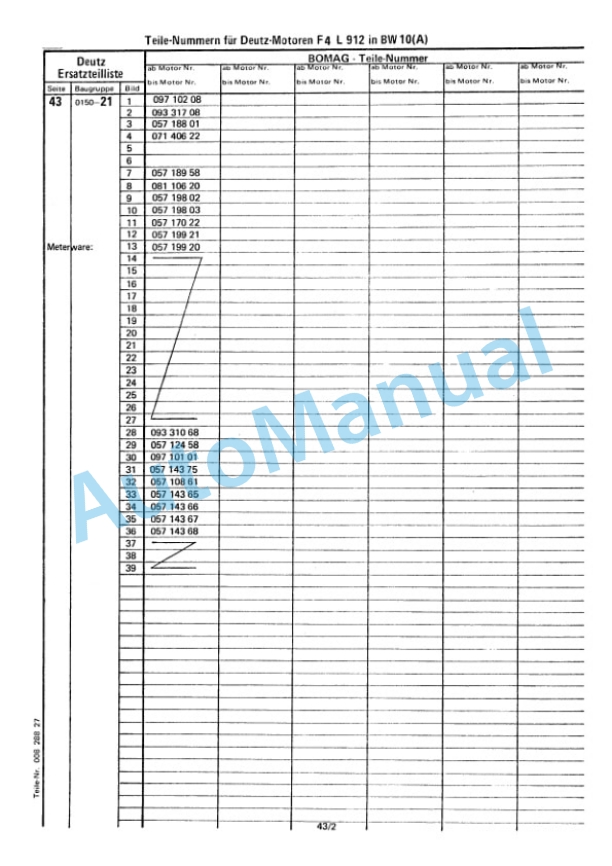 Bomag BW 10, BW 10S Trailed Vibratory Rollers Spare Parts Catalogue 00812500 GE 5 Bomag BW 10, BW 10S Trailed Vibratory Rollers Spare Parts Catalogue 00812500 GE-5