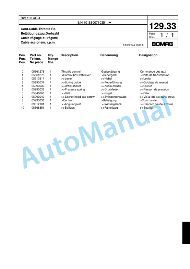 Bomag BW 100 AC-4 Combination Roller Spare Parts Catalogue 00818467 3 Bomag BW 100 AC-4 Combination Roller Spare Parts Catalogue 00818467-4
