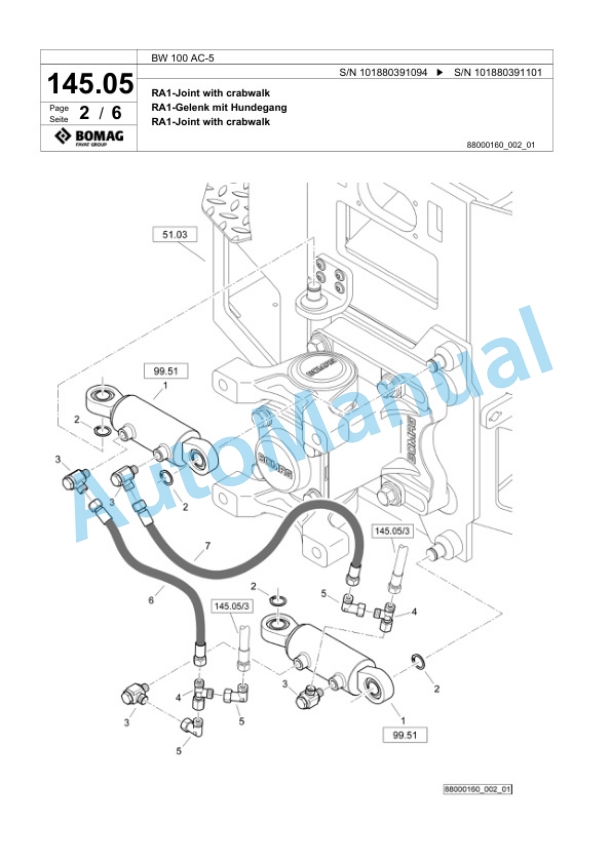 Bomag BW 100 AC-5 Combination Roller Spare Parts Catalogue 00824837 3 Bomag BW 100 AC-5 Combination Roller Spare Parts Catalogue 00824837-3