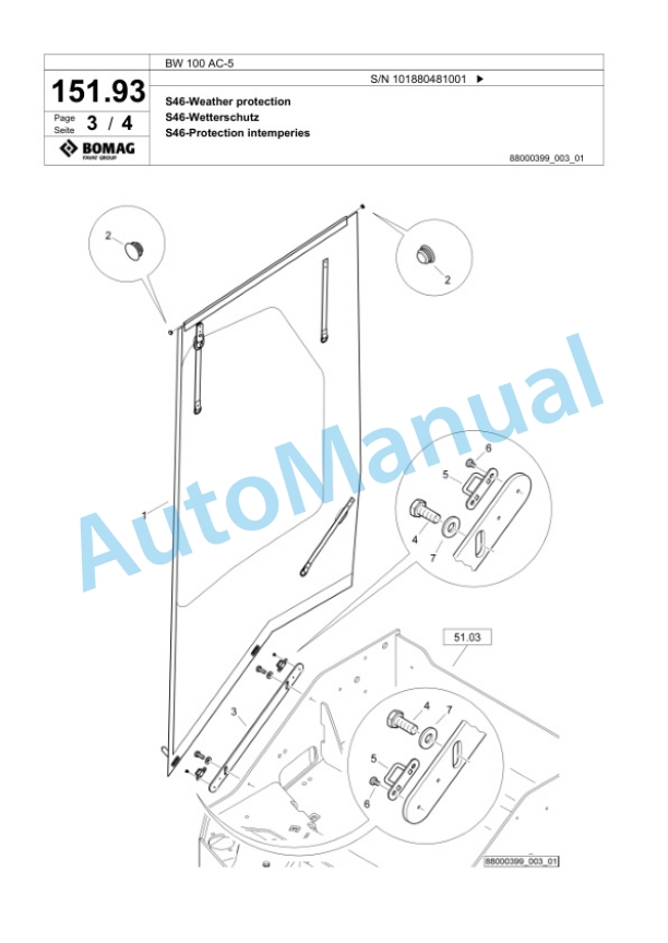 Bomag BW 100 AC-5 Combination Roller Spare Parts Catalogue 00825361 4 Bomag BW 100 AC-5 Combination Roller Spare Parts Catalogue 00825361-4