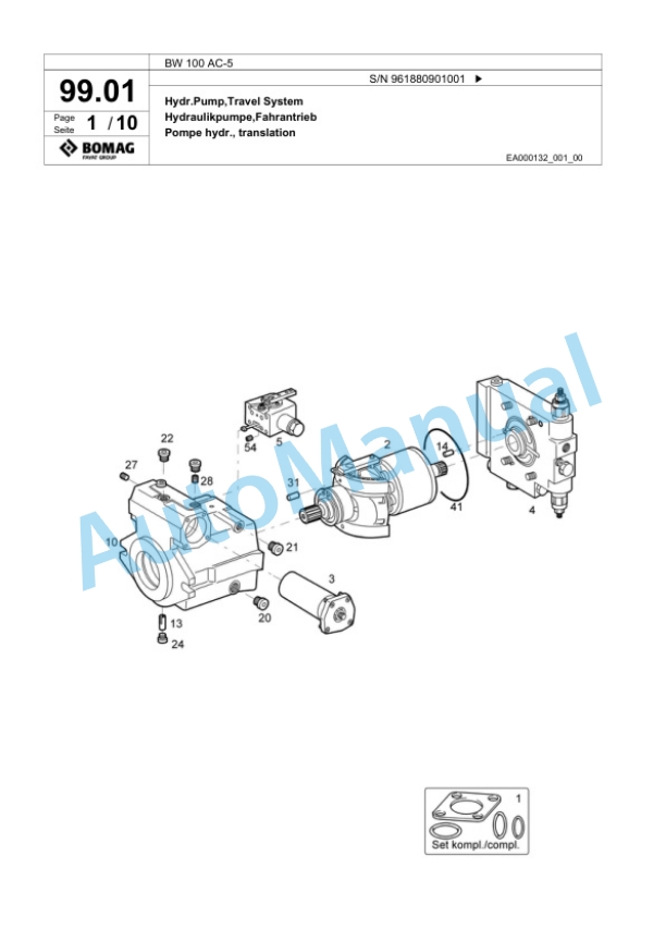 Bomag BW 100 AC-5 Combination Roller Spare Parts Catalogue 00827047 2 Bomag BW 100 AC-5 Combination Roller Spare Parts Catalogue 00827047-2