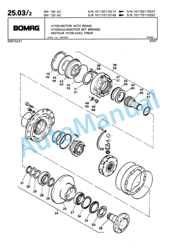 Bomag BW 100 AC, BW 120 AC Combination Roller Spare Parts Catalogue 00810119 2 Bomag BW 100 AC, BW 120 AC Combination Roller Spare Parts Catalogue 00810119-2